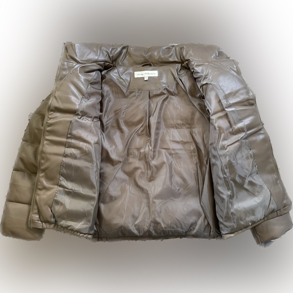 Sebby Collection Faux Leather Puffy Coat - Picture 3 of 7